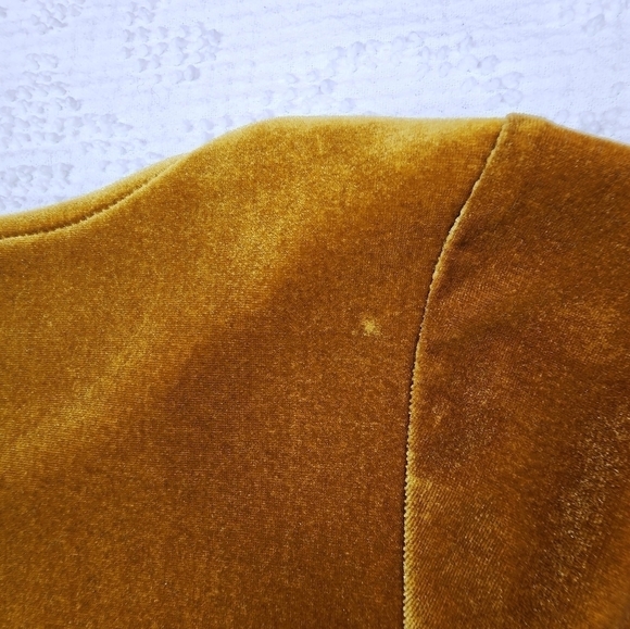 Madewell Mustard Yellow Velvet Short Sleeve Top Size XS - Picture 6 of 7